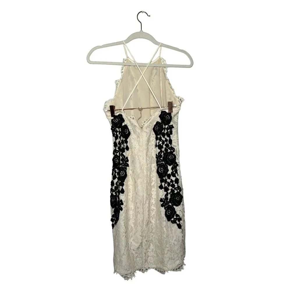 SAYLOR Alexis Mini Dress Size Small Cream & Black Lace Sleeveless - Picture 5 of 12